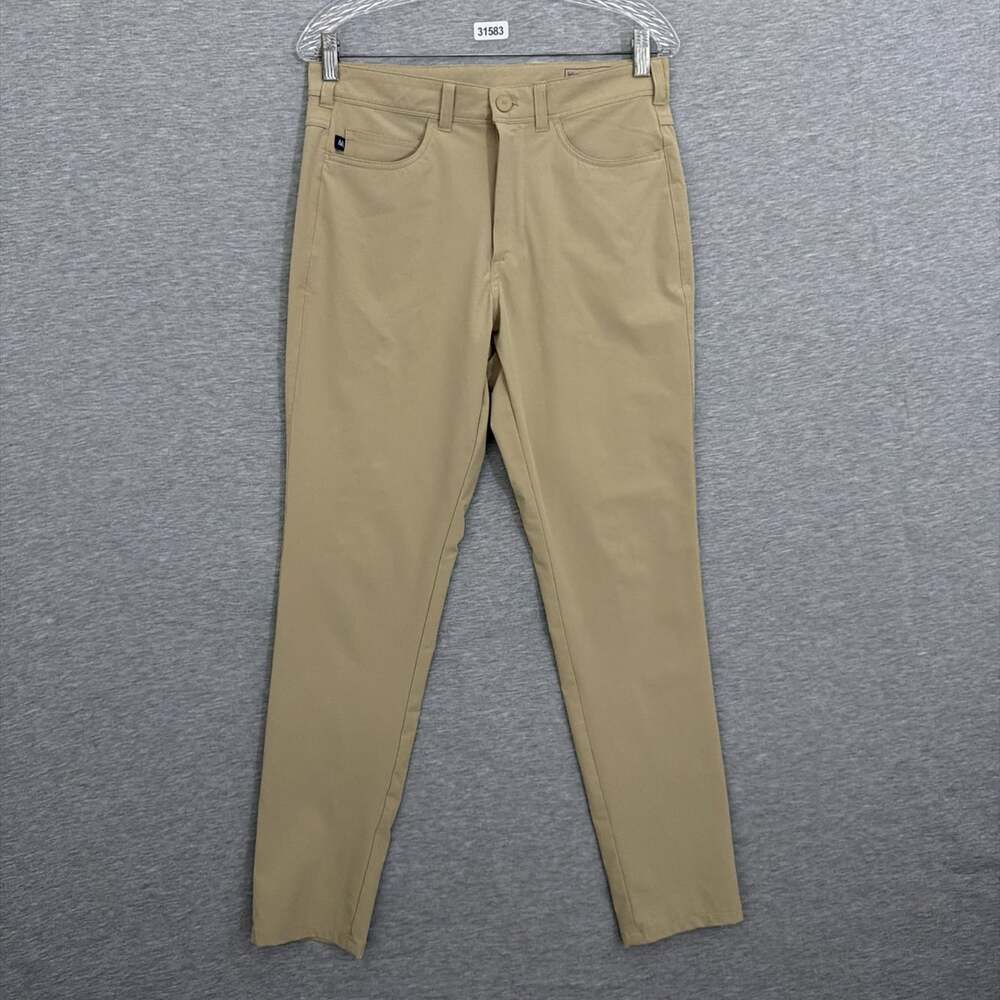 Mizzen + Main Men's 30x30 Beige Performance Stretch Helmsman Slim Fit Pants